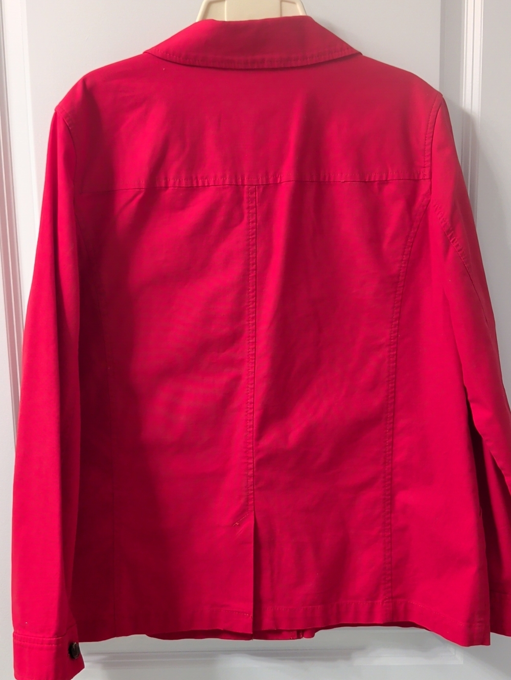 Talbots Vibrant Red Button-Front Utility Jacket - Picture 4 of 4